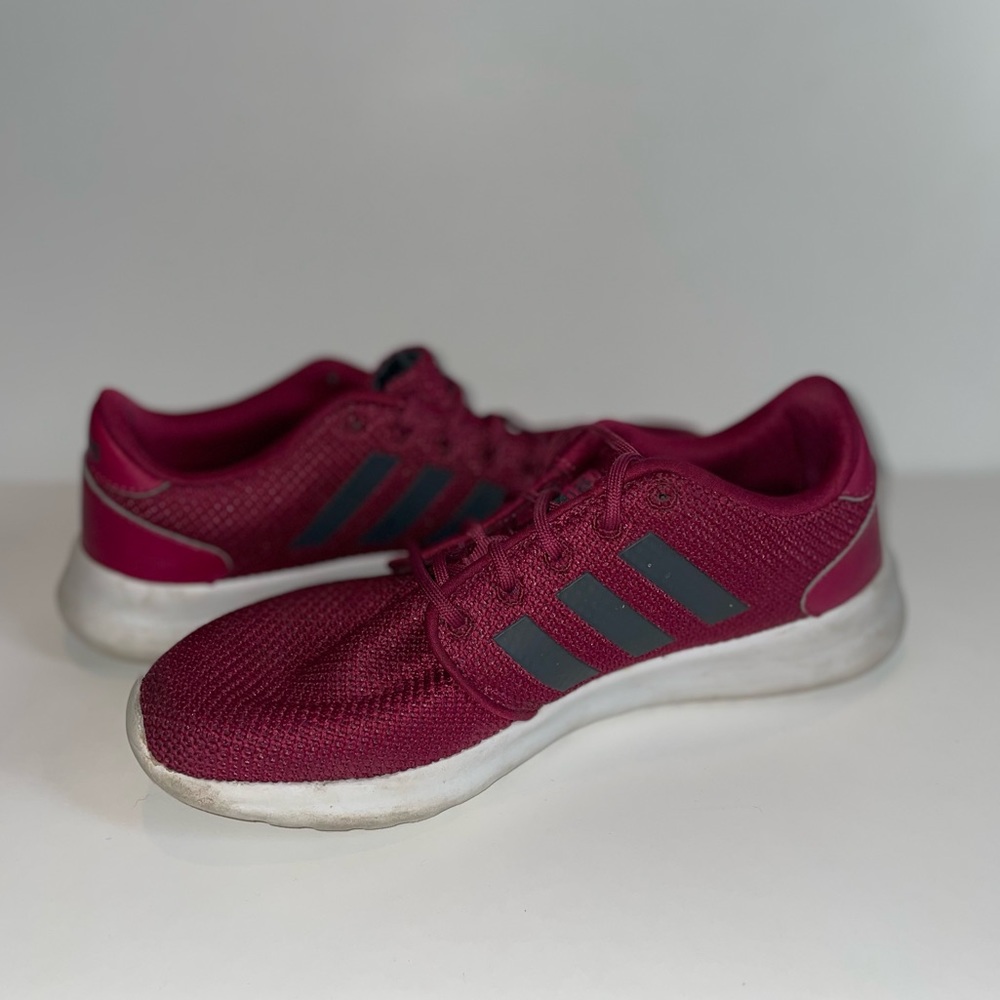 Maroon Adidas CloudFoam running sneaker